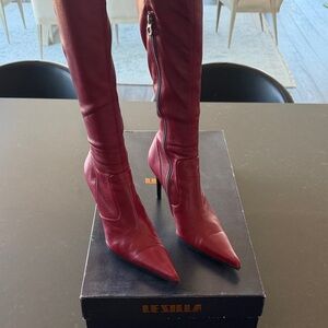 Italian Women's Red Leather Boots